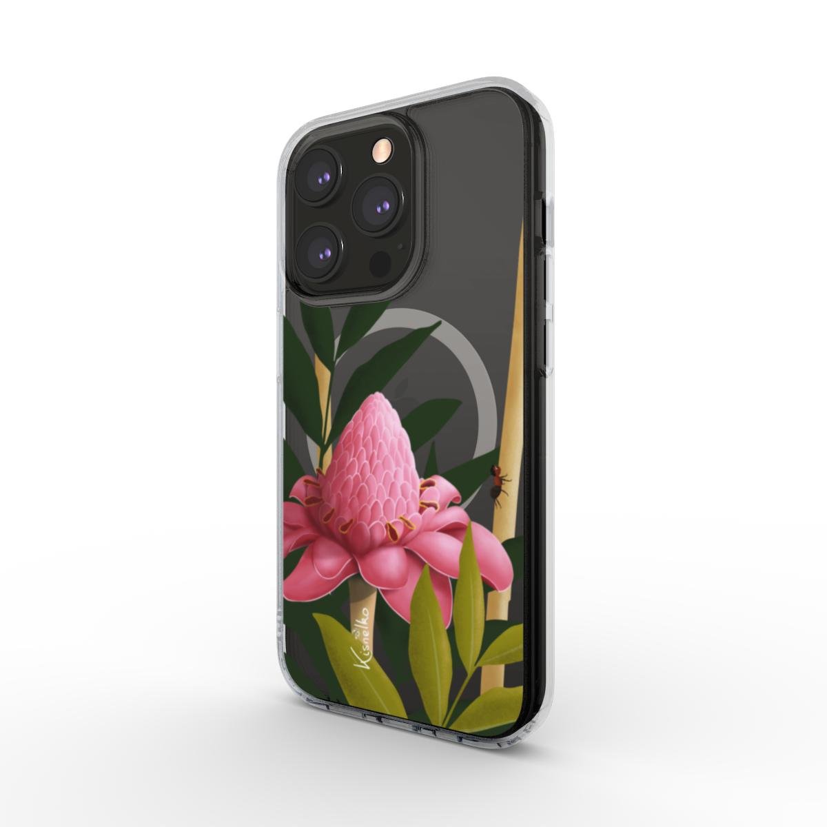 Coque Transparente - Rose de Porcelaine (MagSafe) - Kisnelko