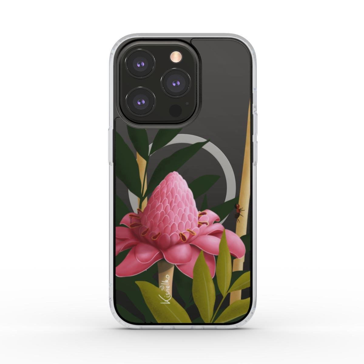 Coque Transparente - Rose de Porcelaine (MagSafe) - Kisnelko