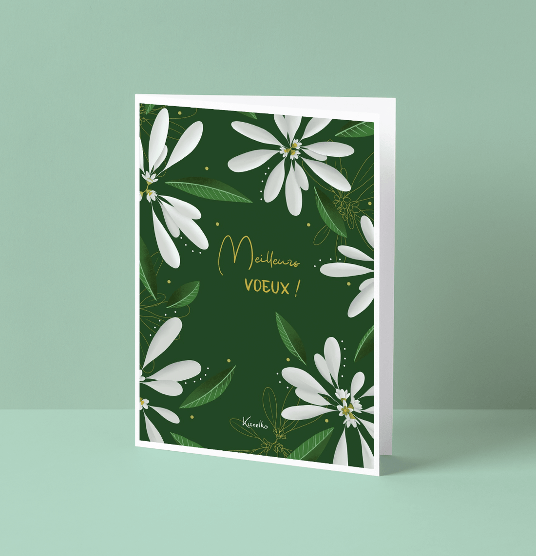 Carte Meilleur voeux - Fleurit - Noël - Kisnelko