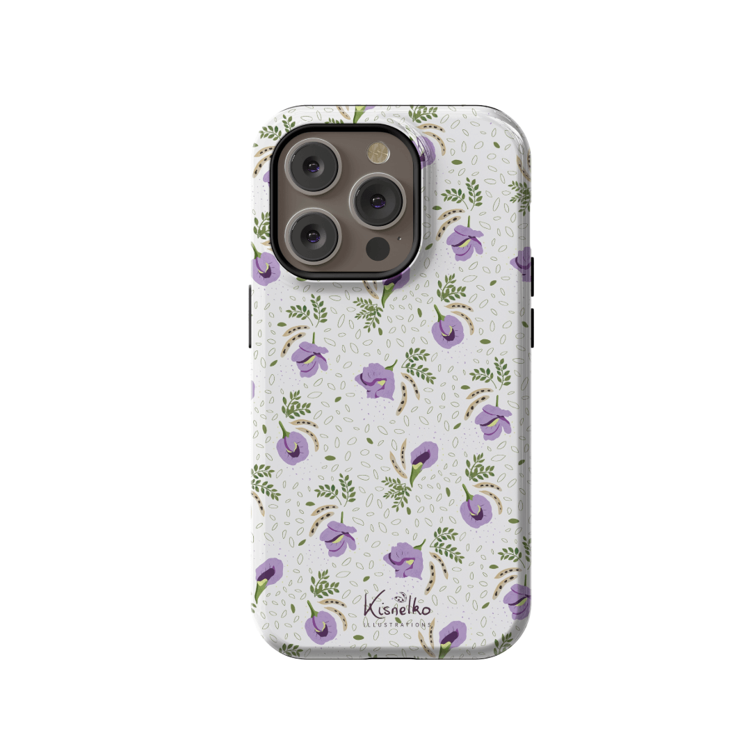 Coque fleurie Clitoria Rose - Kisnelko