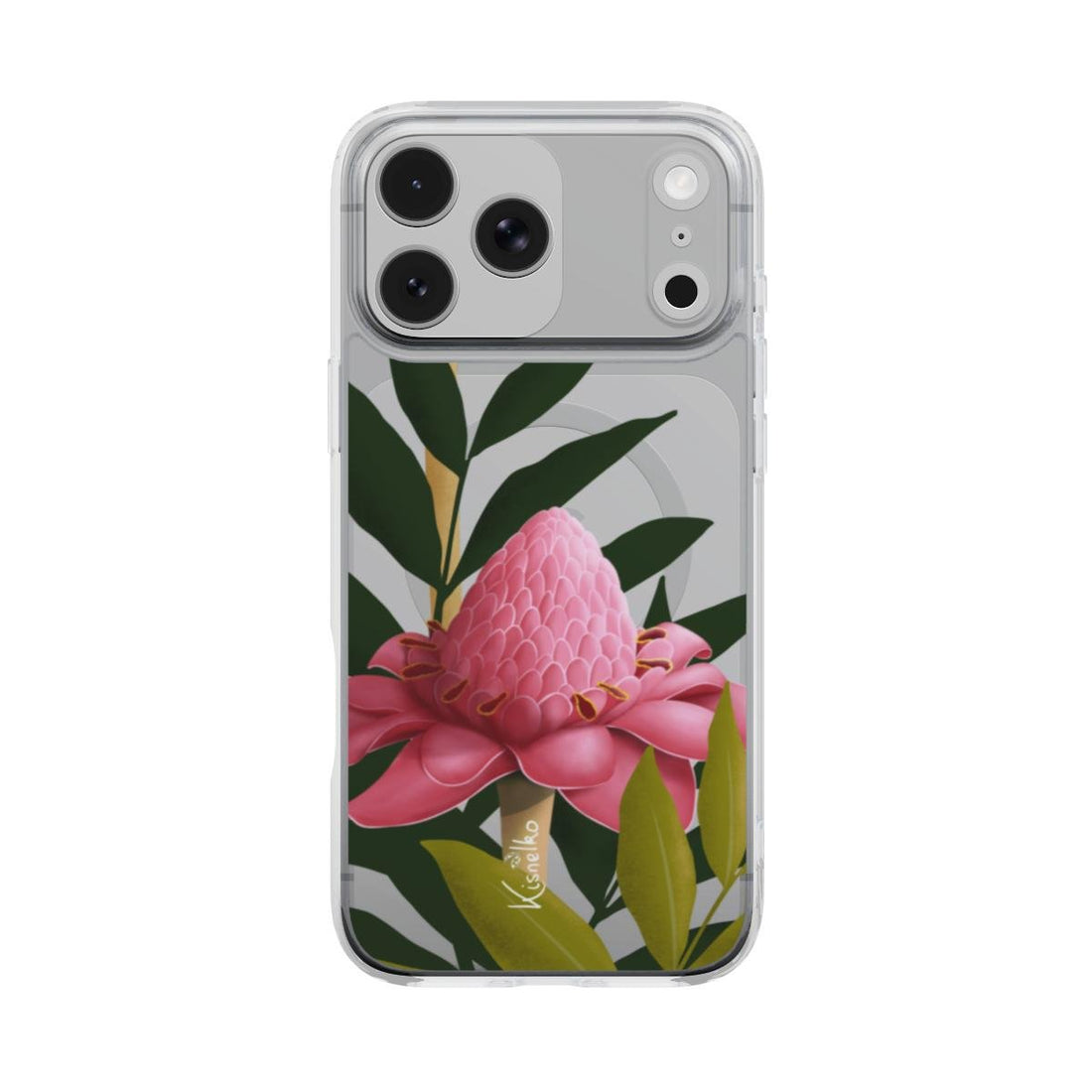 Coque Transparente - Rose de Porcelaine (MagSafe) - Kisnelko
