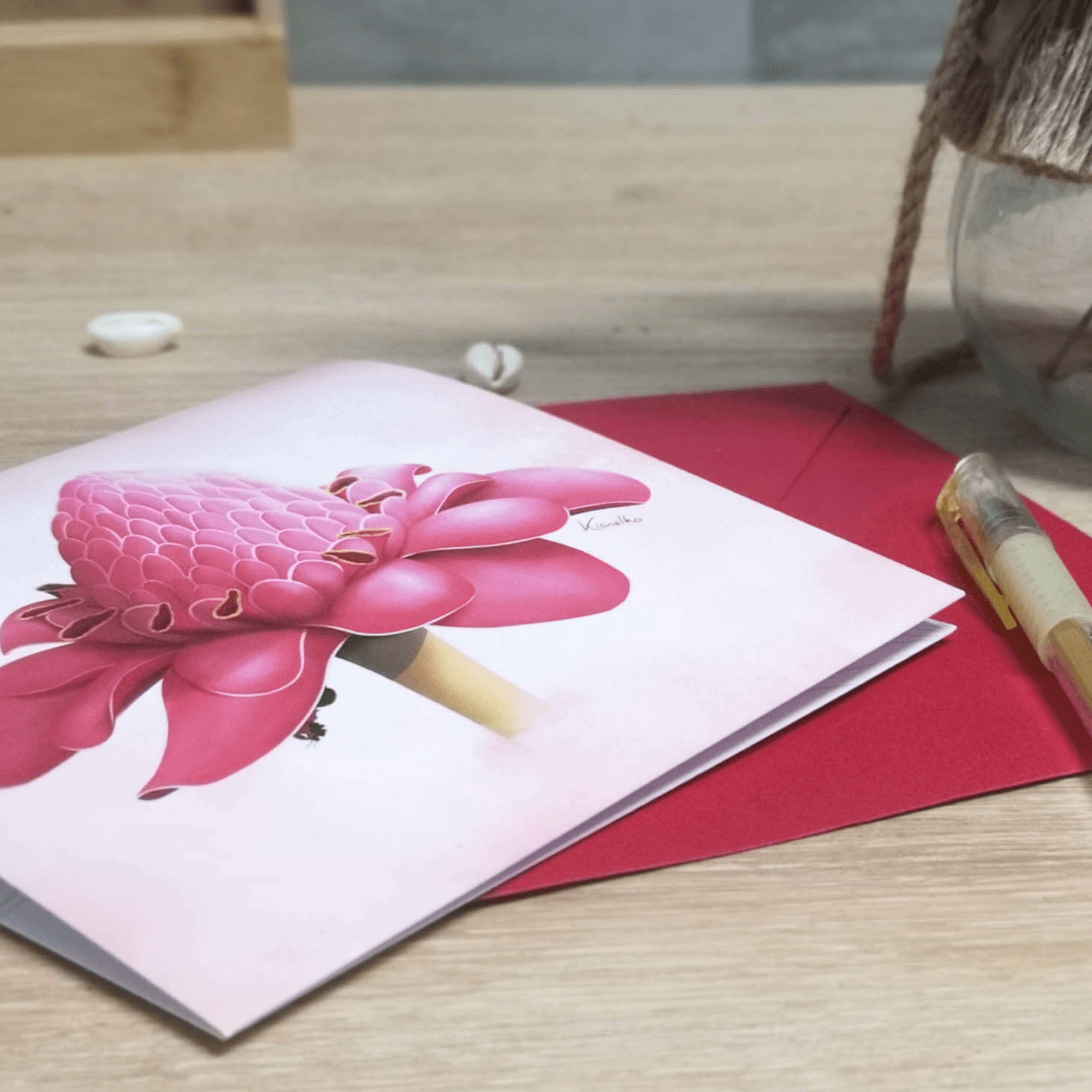 Carte Rose de porcelaine - Kisnelko